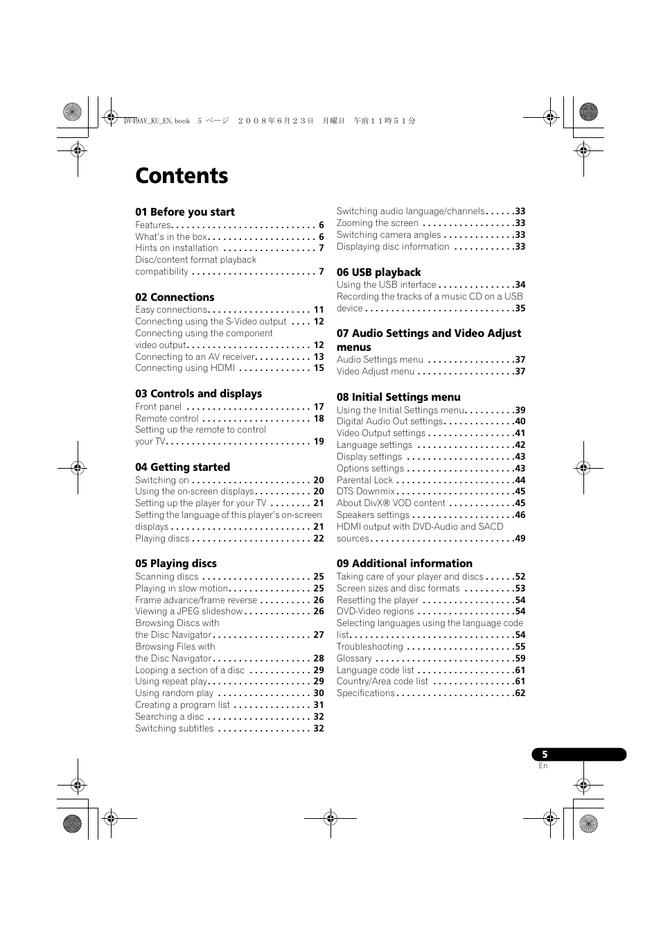 Pioneer ELITE DV-49AV User Manual | Page 5 / 63