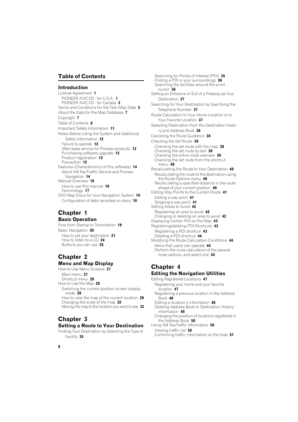 Pioneer DOUBLE-DIN DVD NAVIGATION SYSTEM AVIC-D2 User Manual | Page 10 / 134