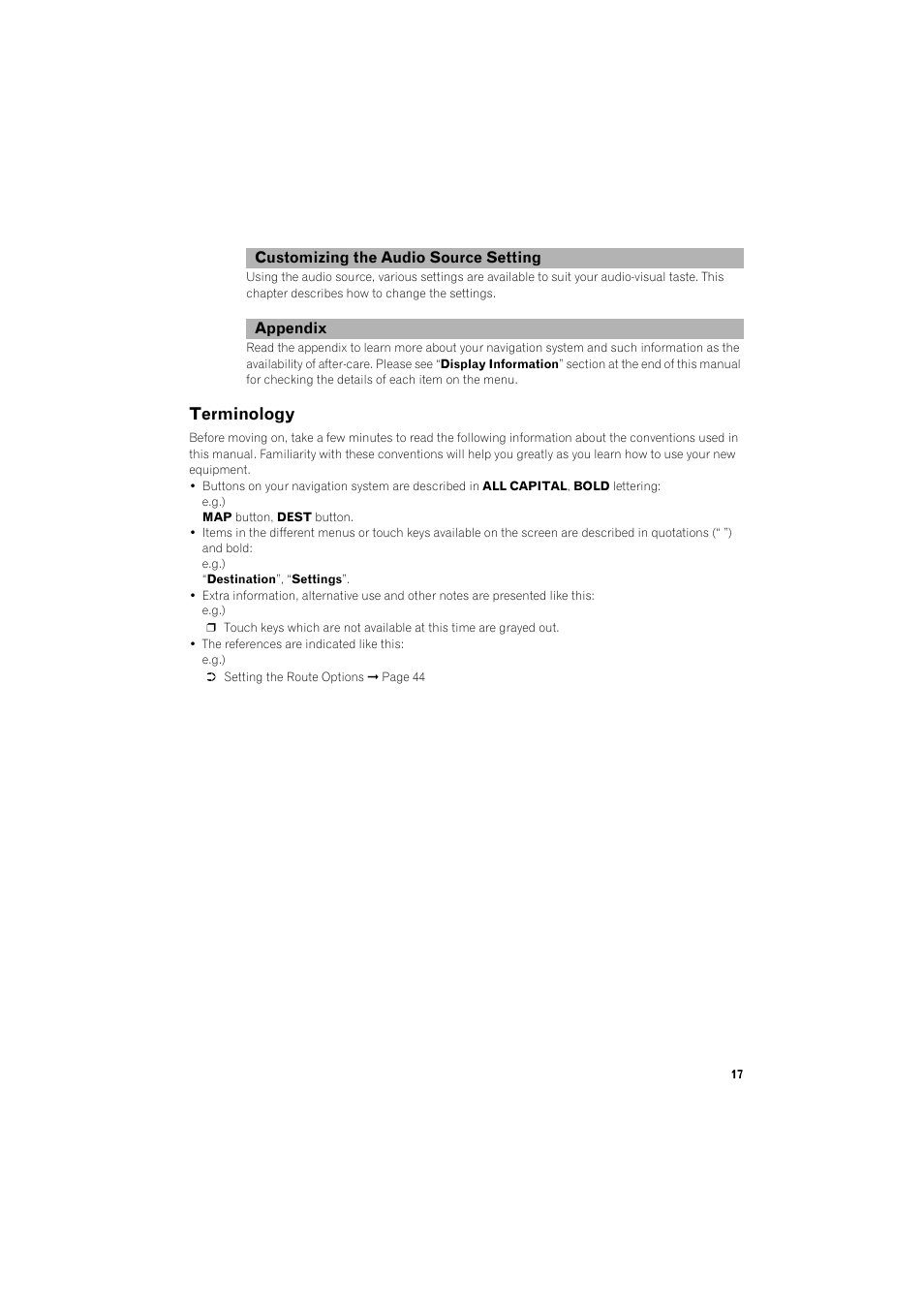 Terminology 17 | Pioneer DOUBLE-DIN DVD NAVIGATION SYSTEM AVIC-D2 User Manual | Page 19 / 134