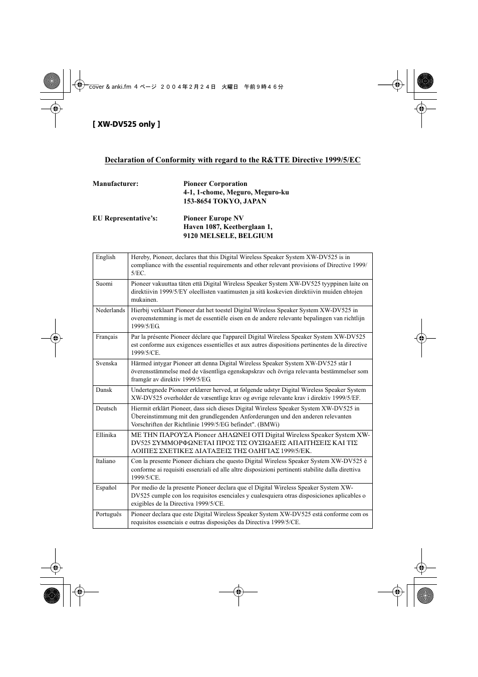 Pioneer S-DV525 User Manual | Page 4 / 84