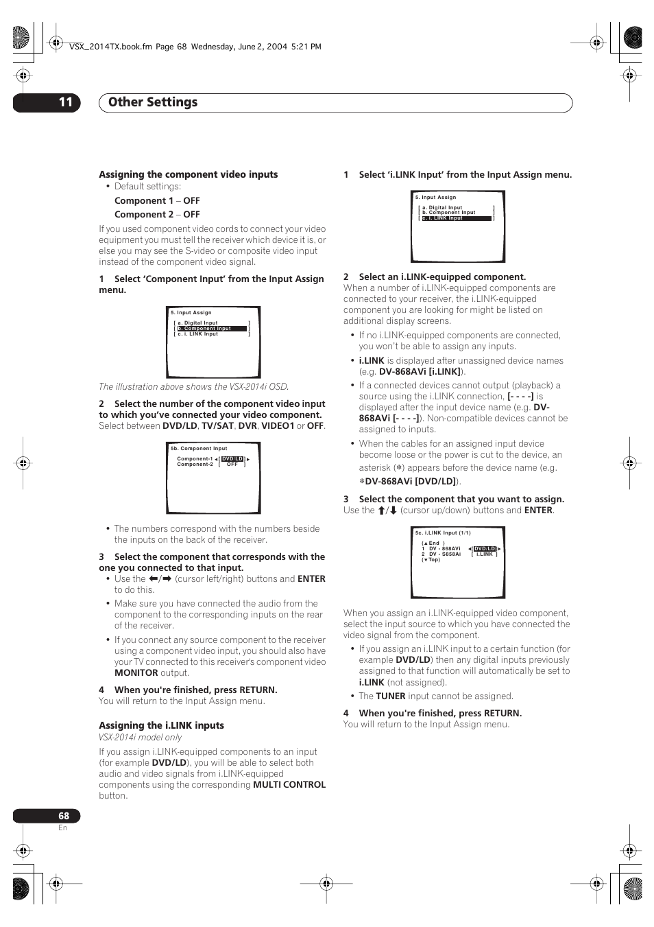 Other settings 11 | Pioneer VSX-2014i User Manual | Page 68 / 84