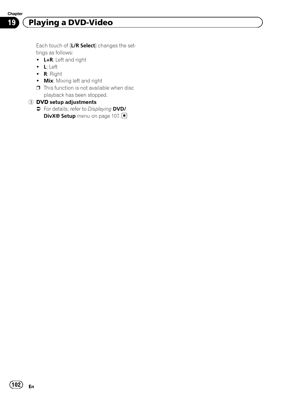 19 playing a dvd-video | Pioneer SUPER TUNER 3 D AVIC-Z120BT User Manual | Page 102 / 228