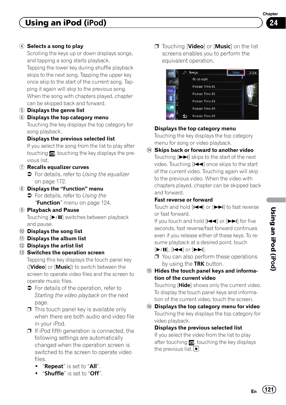 Using an ipod (ipod) | Pioneer SUPER TUNER 3 D AVIC-Z120BT User Manual | Page 121 / 228