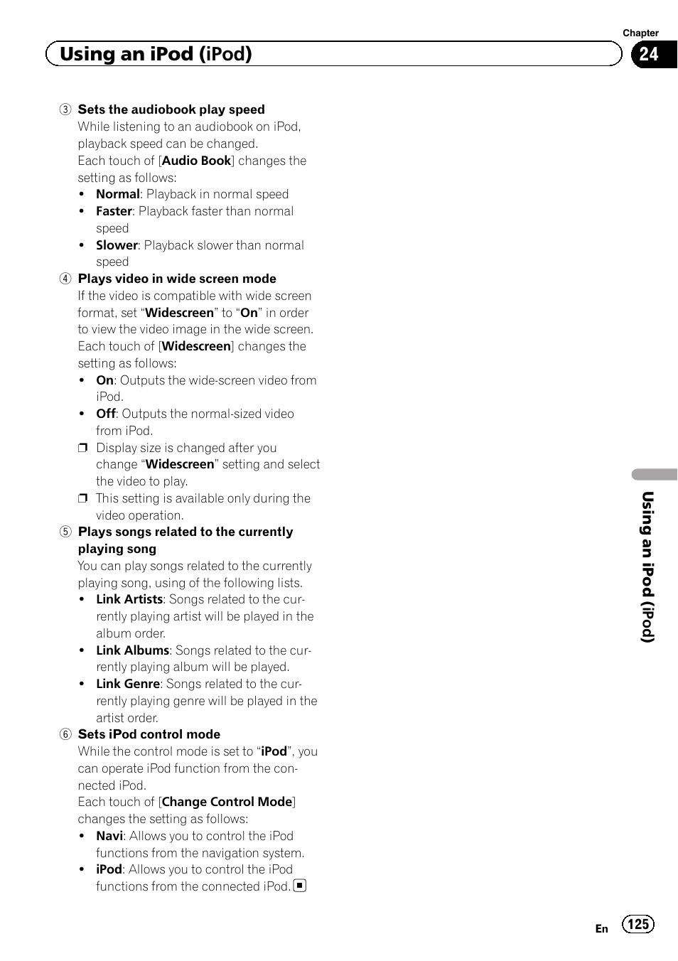 Using an ipod (ipod) | Pioneer SUPER TUNER 3 D AVIC-Z120BT User Manual | Page 125 / 228