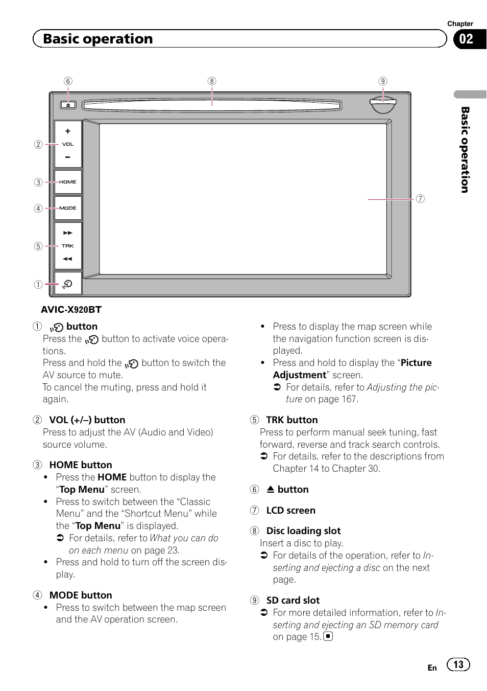 Basic operation | Pioneer SUPER TUNER 3 D AVIC-Z120BT User Manual | Page 13 / 228