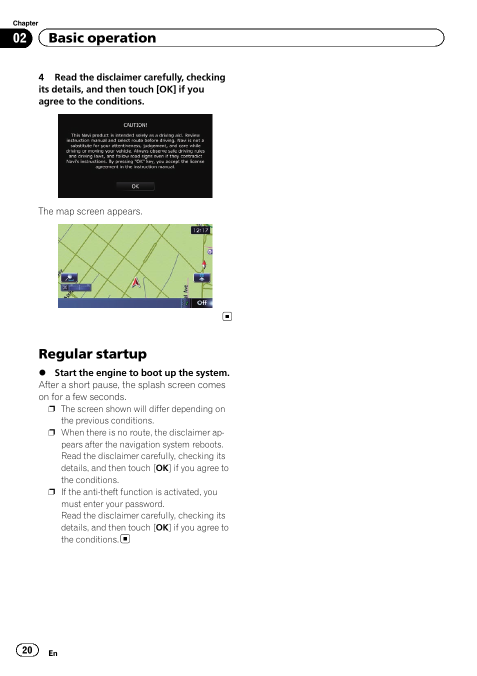 Regular startup, 02 basic operation | Pioneer SUPER TUNER 3 D AVIC-Z120BT User Manual | Page 20 / 228