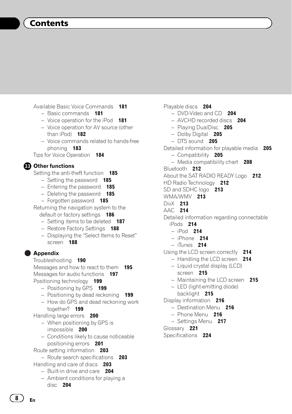 Pioneer SUPER TUNER 3 D AVIC-Z120BT User Manual | Page 8 / 228
