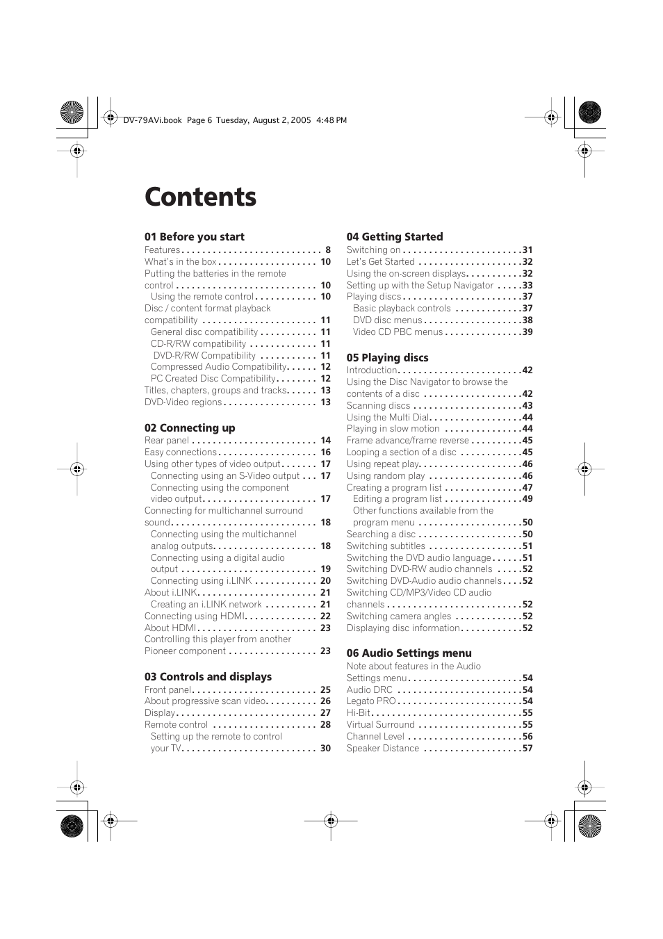 Pioneer DV-79AVi User Manual | Page 6 / 99