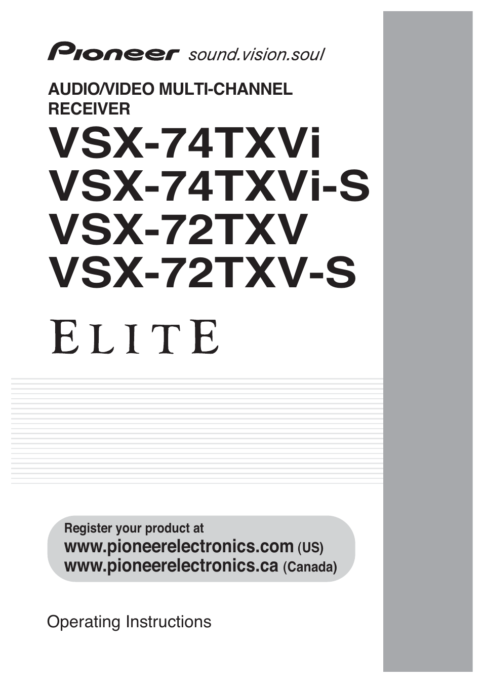 Pioneer VSX-72TXV User Manual | 88 pages