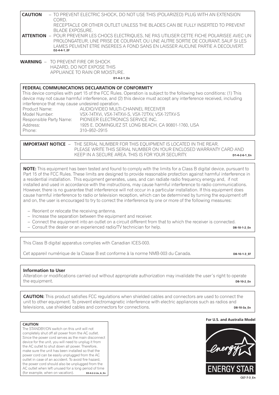 Pioneer VSX-72TXV User Manual | Page 2 / 88