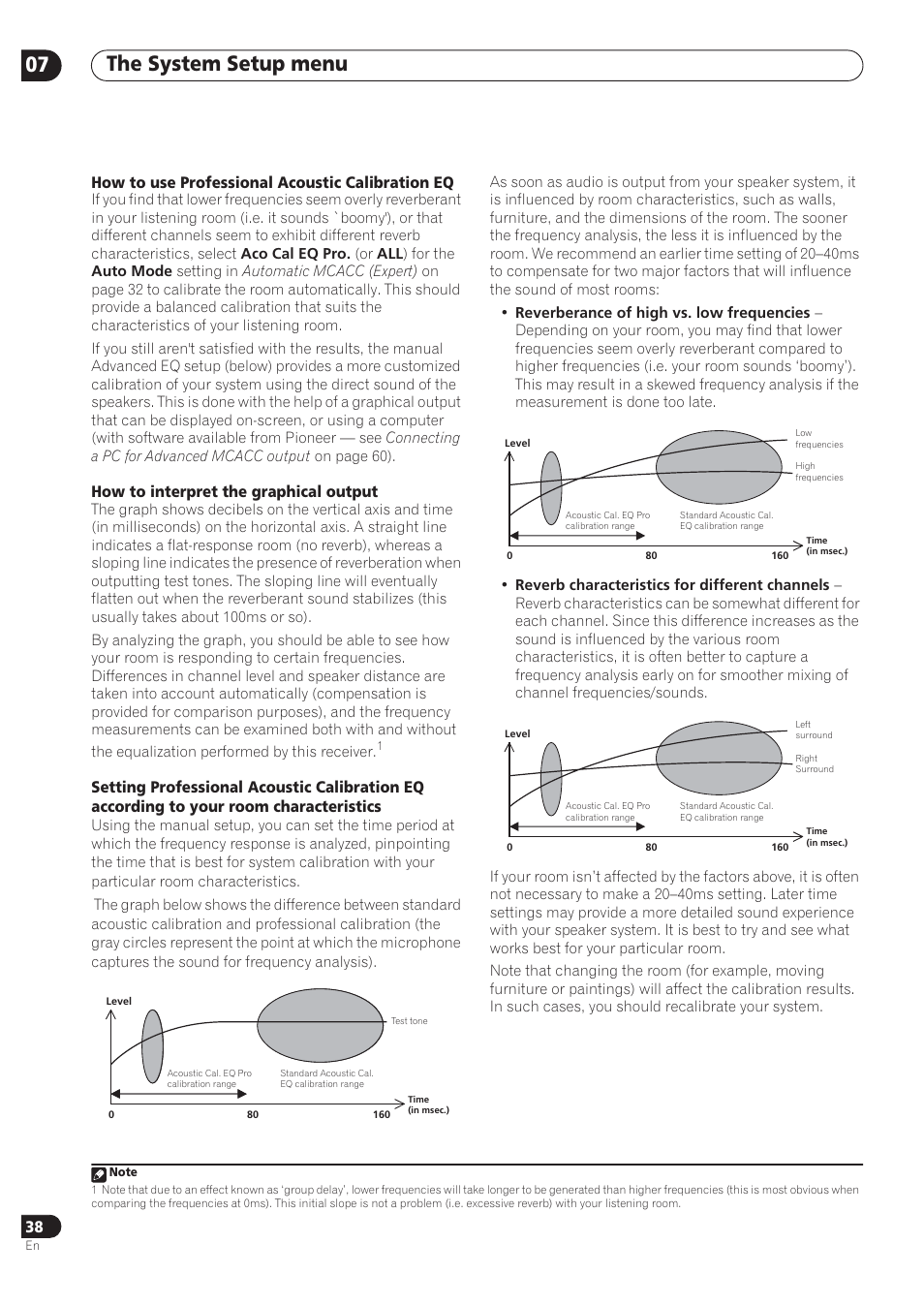 The system setup menu 07, How to use professional acoustic calibration eq, How to interpret the graphical output | Pioneer VSX-72TXV User Manual | Page 38 / 88