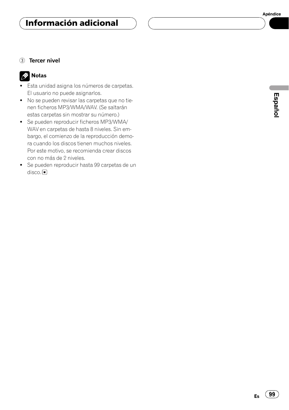 Información adicional | Pioneer DEH-P4800MP User Manual | Page 99 / 104