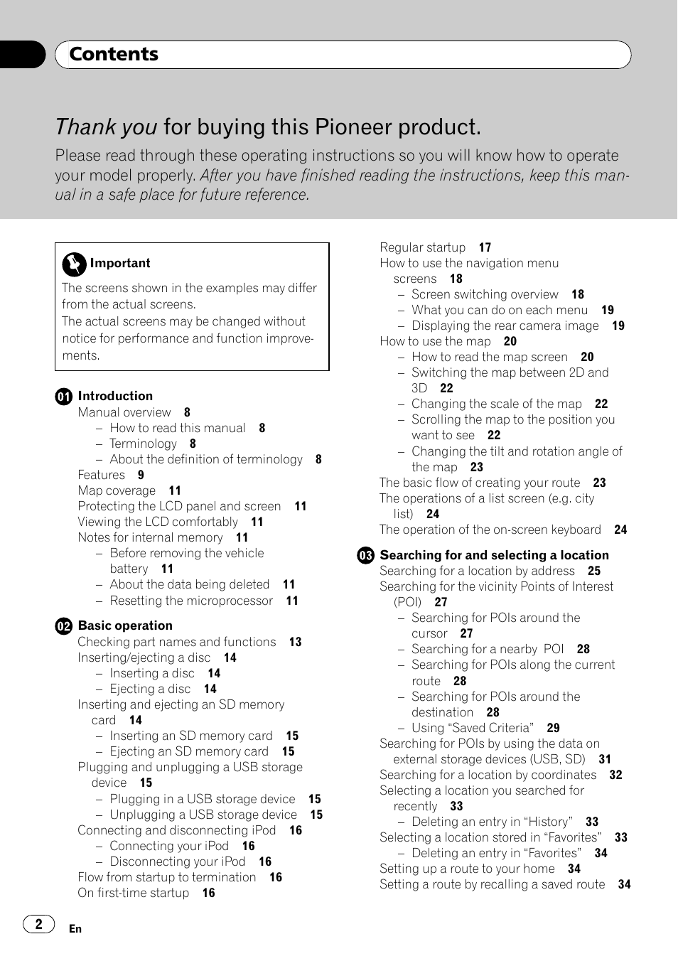 Pioneer Premier Flash Memory Multimedia AV Navigation Receiver AVIC-F90BT User Manual | Page 2 / 189