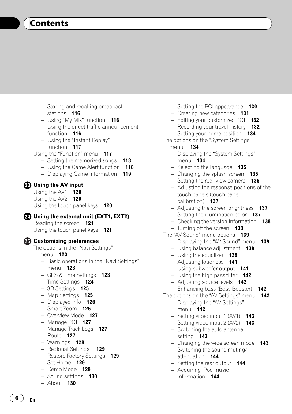 Pioneer Premier Flash Memory Multimedia AV Navigation Receiver AVIC-F90BT User Manual | Page 6 / 189