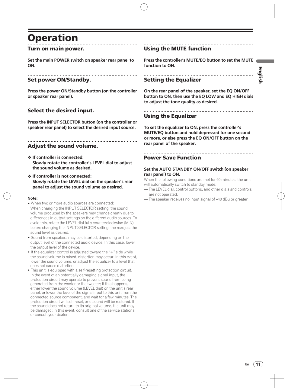 Operation | Pioneer S-DJ08 User Manual | Page 11 / 28