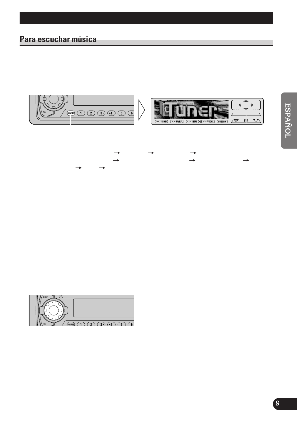 Operación básica, Para escuchar música | Pioneer DEH-P6100R User Manual | Page 69 / 124