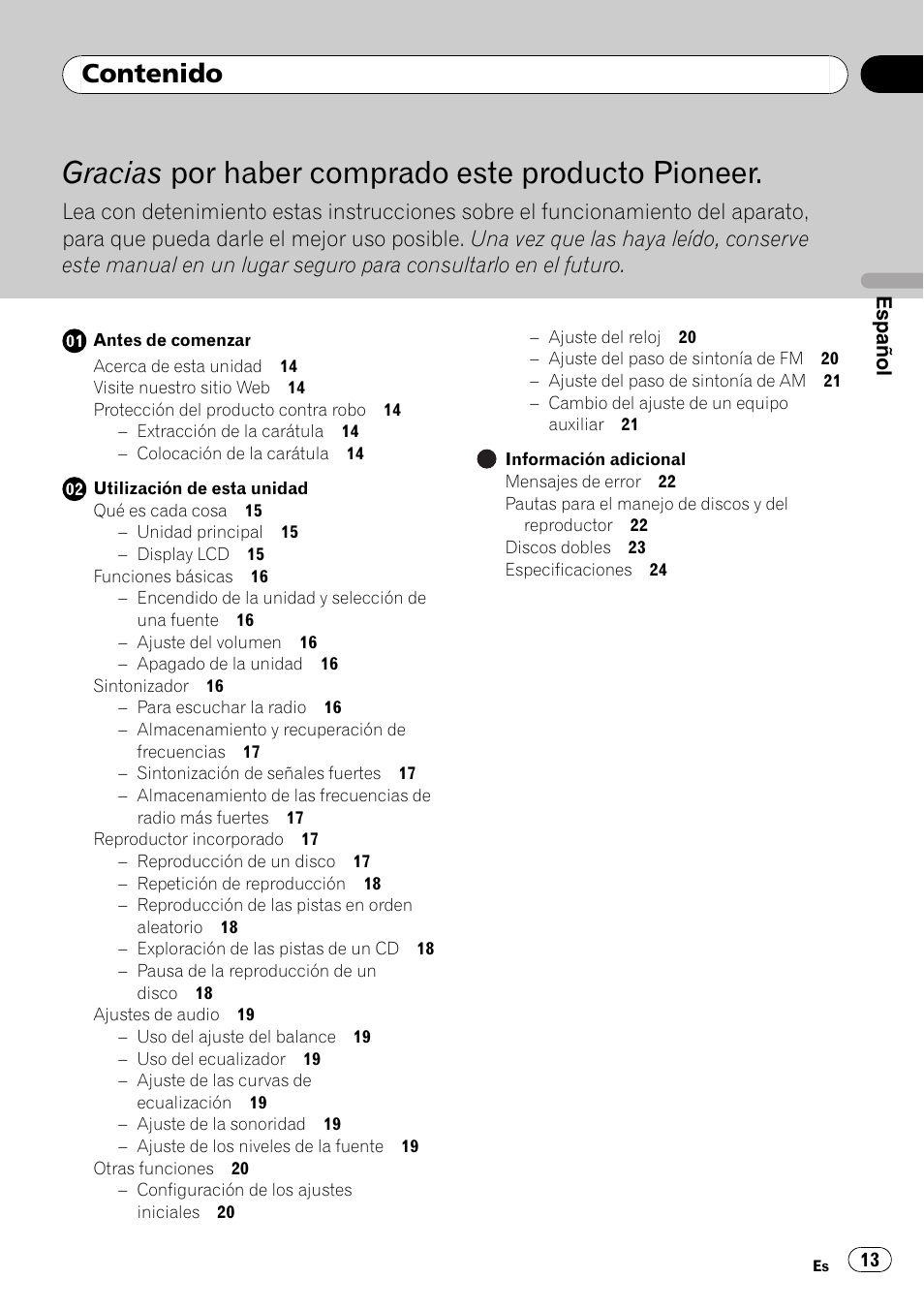 Pioneer Super Tuner III D DEH-1050E User Manual | Page 13 / 56