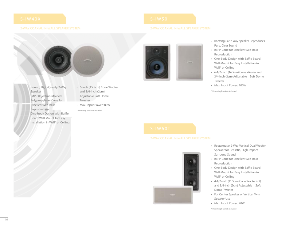 Pioneer 2-WAY COAXIAL IN-WALL SPEAKER SYSTEM S-IW60T User Manual | 1 page