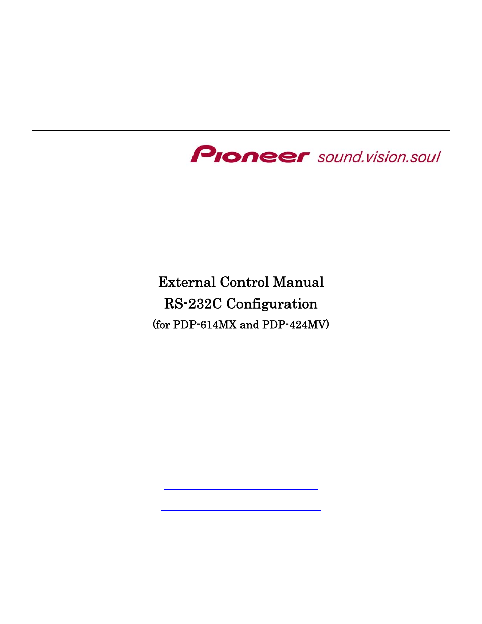 External control manual rs-232c configuration | Pioneer PDP-614MX External Control Manual RS-232C User Manual | Page 60 / 60