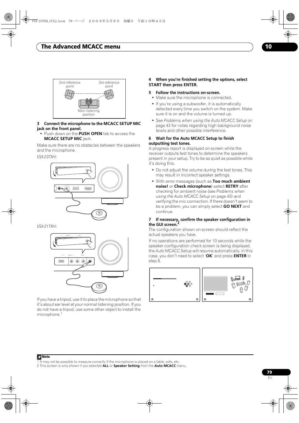 The advanced mcacc menu 10 | Pioneer Elite VSX-23TXH User Manual | Page 79 / 123