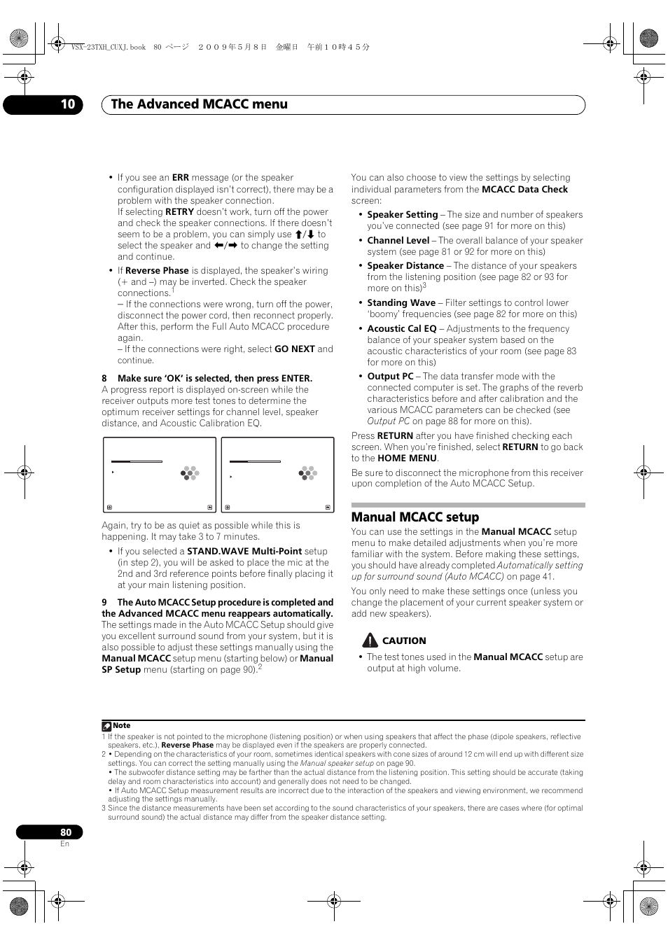 Manual mcacc setup, The advanced mcacc menu 10 | Pioneer Elite VSX-23TXH User Manual | Page 80 / 123