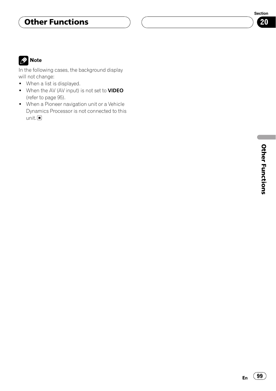 Other functions | Pioneer AVH-P5700DVD User Manual | Page 99 / 116