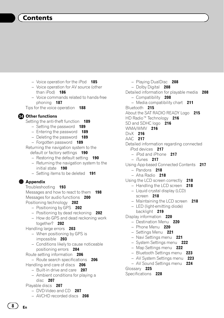 Pioneer SUPER TUNER IIID AVIC-X9310BT User Manual | Page 8 / 232