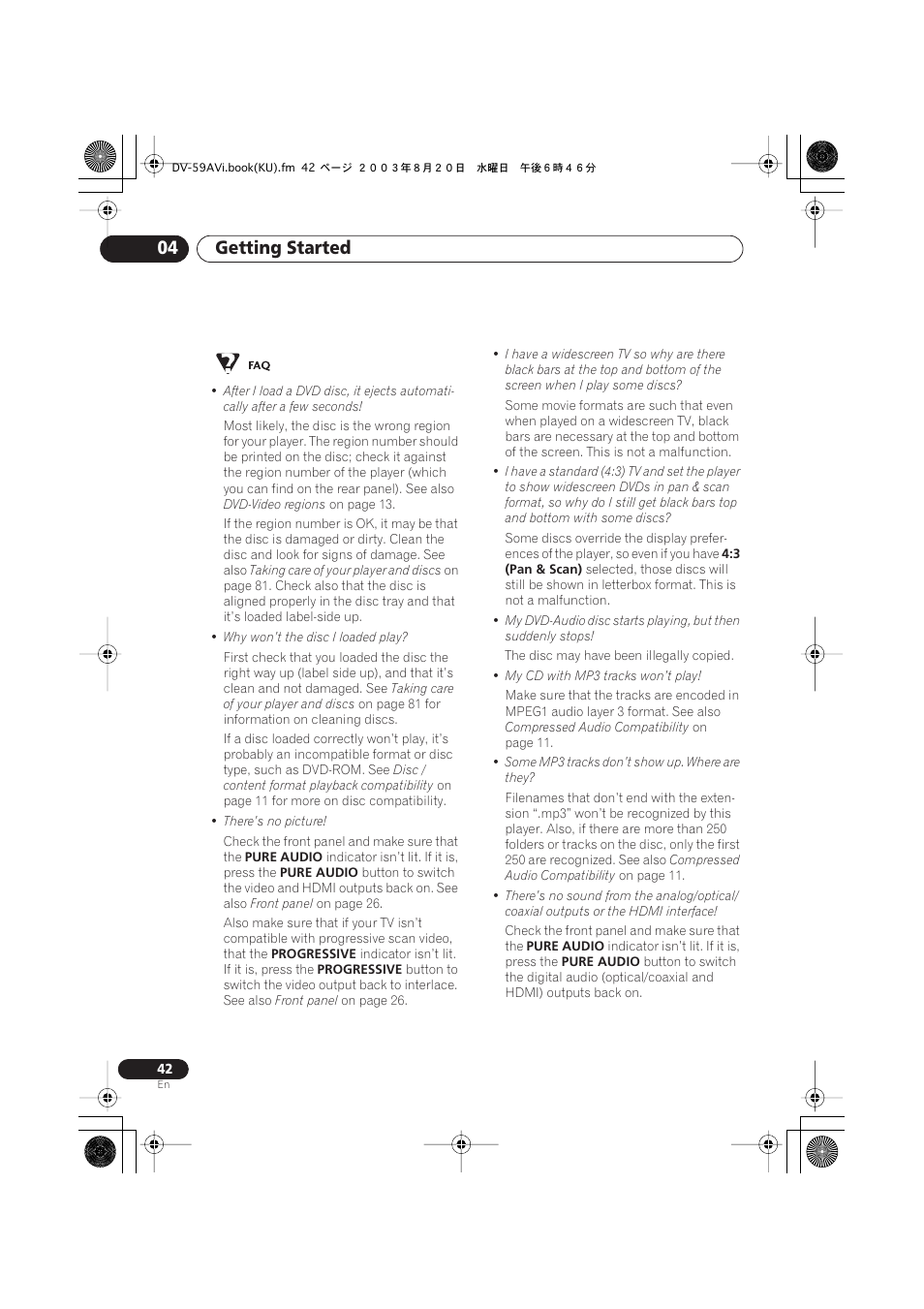 Getting started 04 | Pioneer DV-S969AVi User Manual | Page 42 / 100