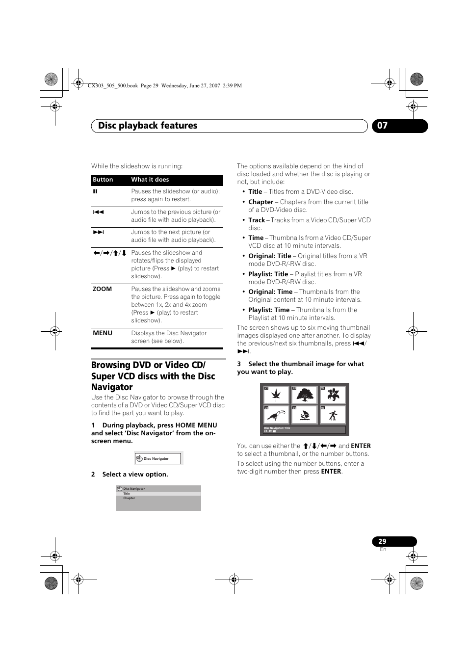 Disc playback features 07 | Pioneer XV-CX303 User Manual | Page 29 / 60