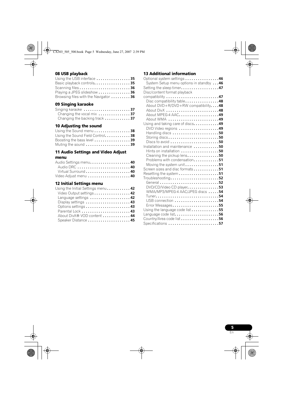Pioneer XV-CX303 User Manual | Page 5 / 60