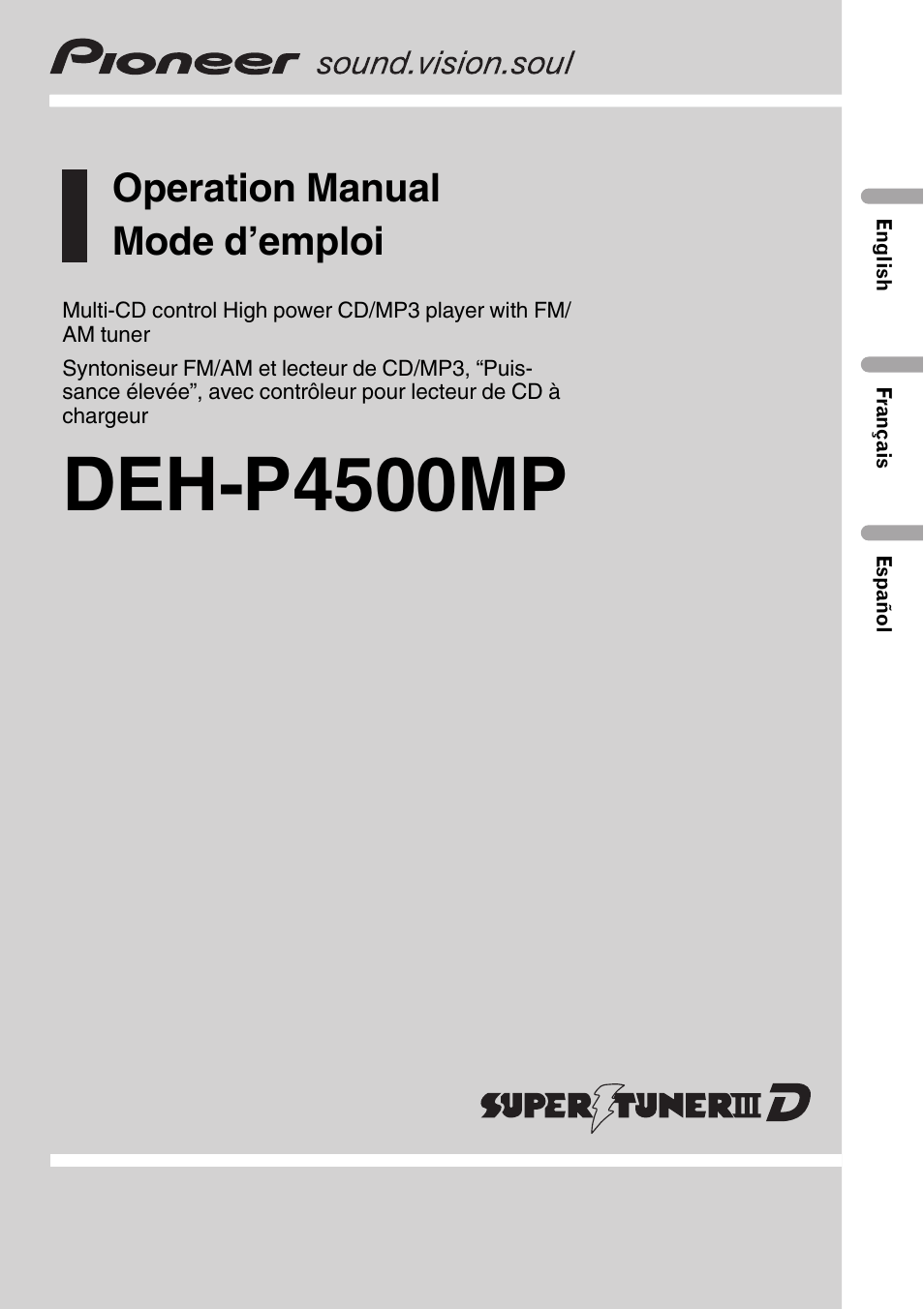 Pioneer DEH P4500MP User Manual | 56 pages