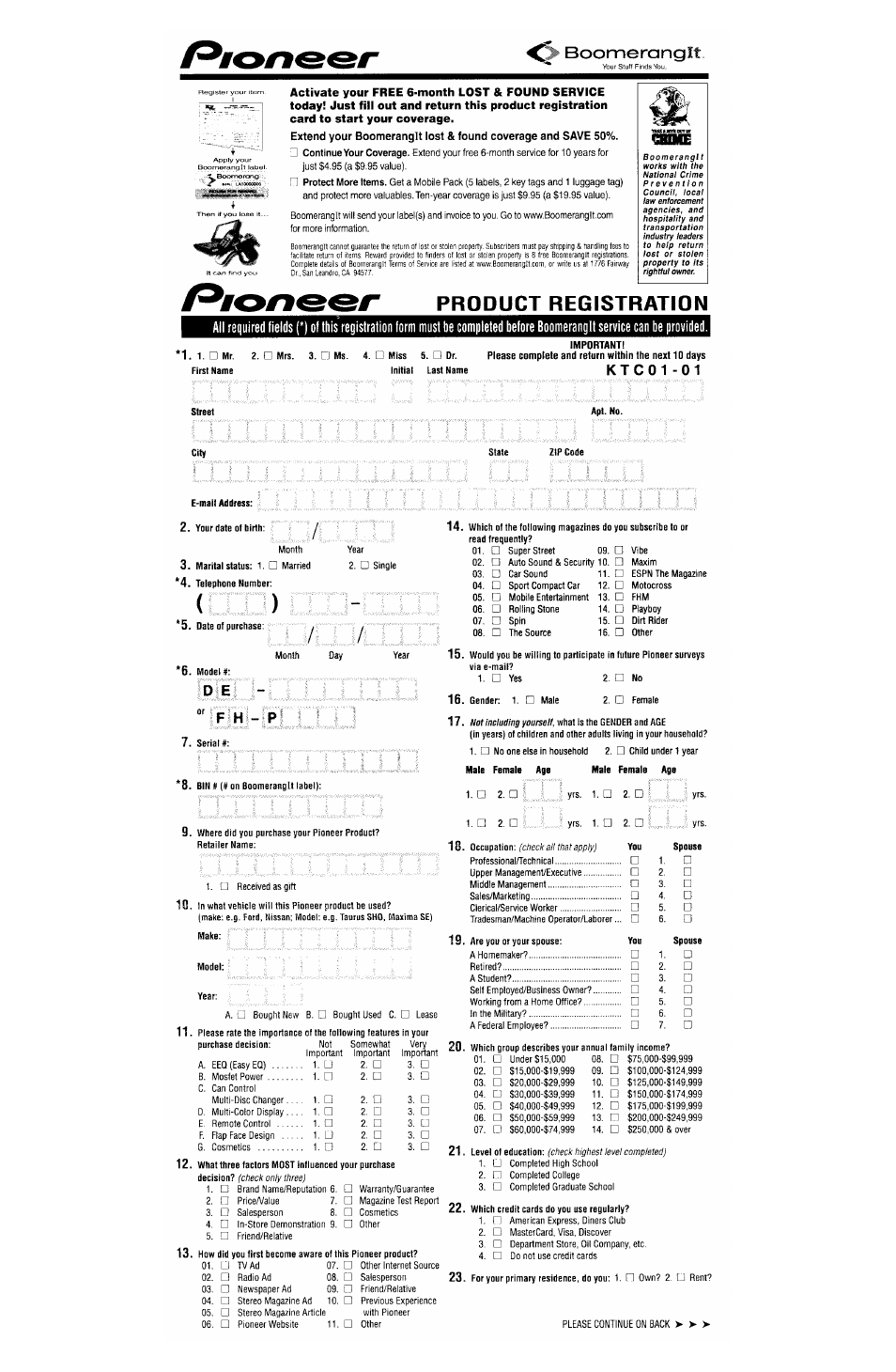 Pioneer DEH P4500MP User Manual | Page 54 / 56