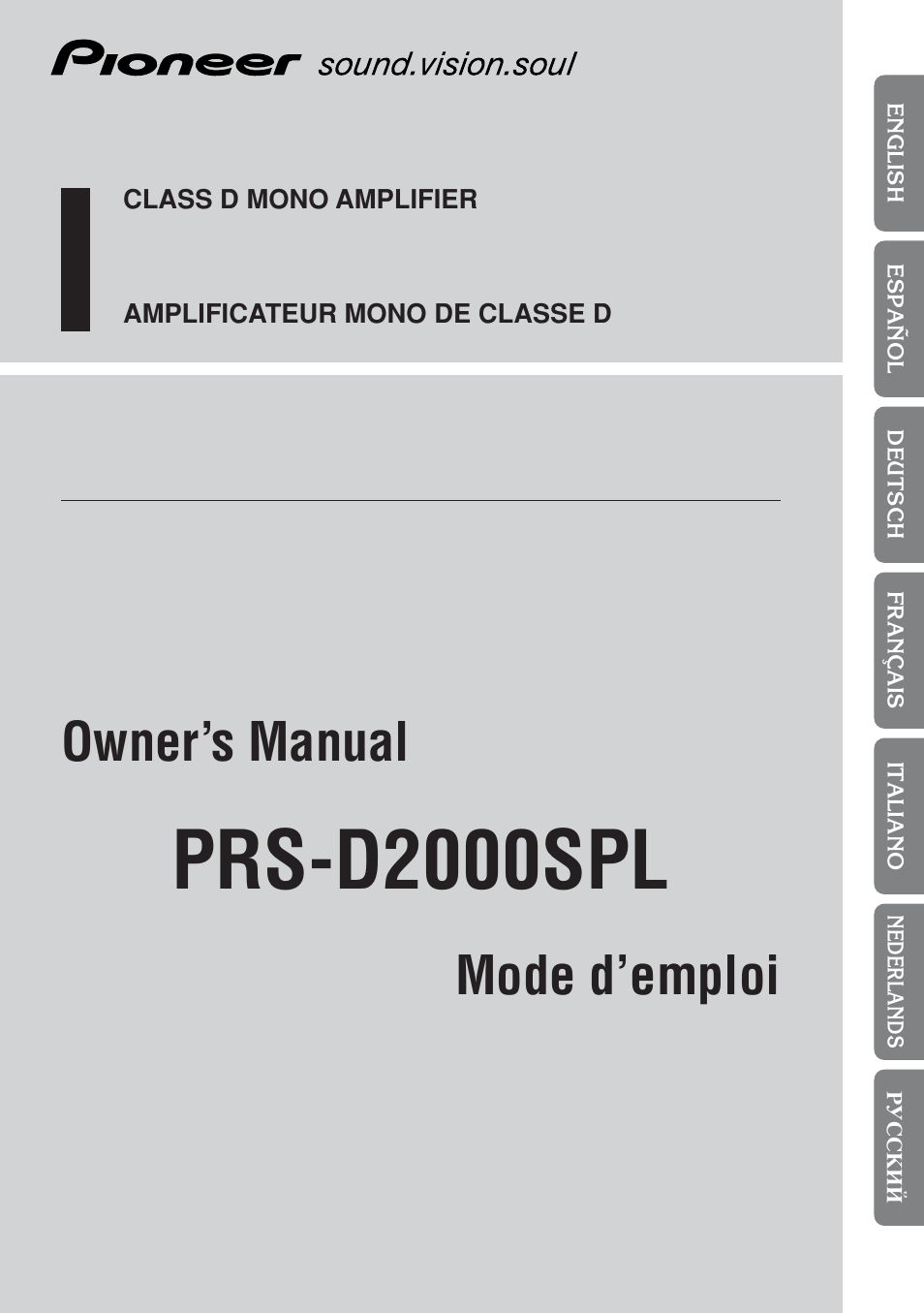 Pioneer D2000SPL User Manual | 128 pages