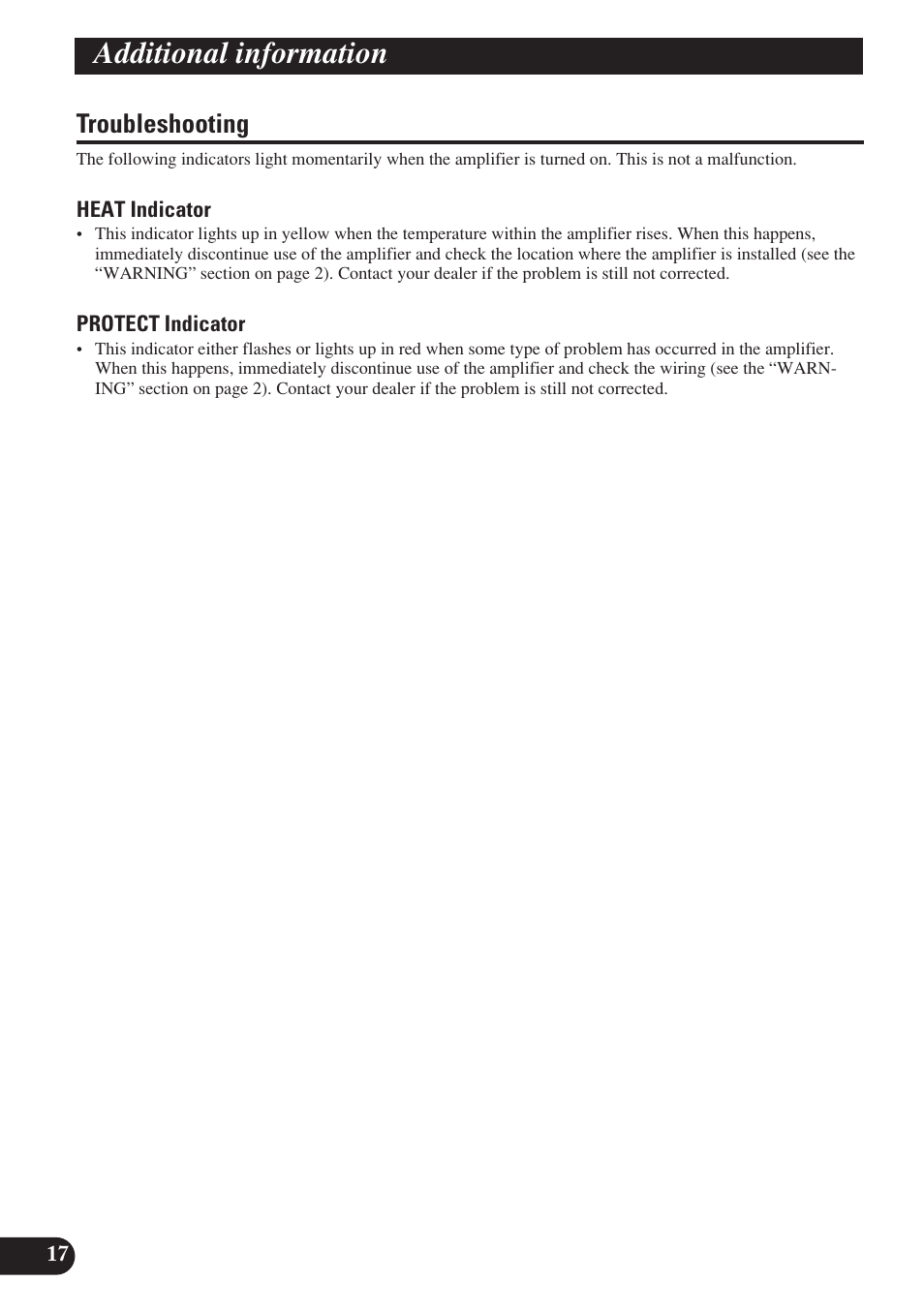 Additional information, Troubleshooting | Pioneer D2000SPL User Manual | Page 18 / 128