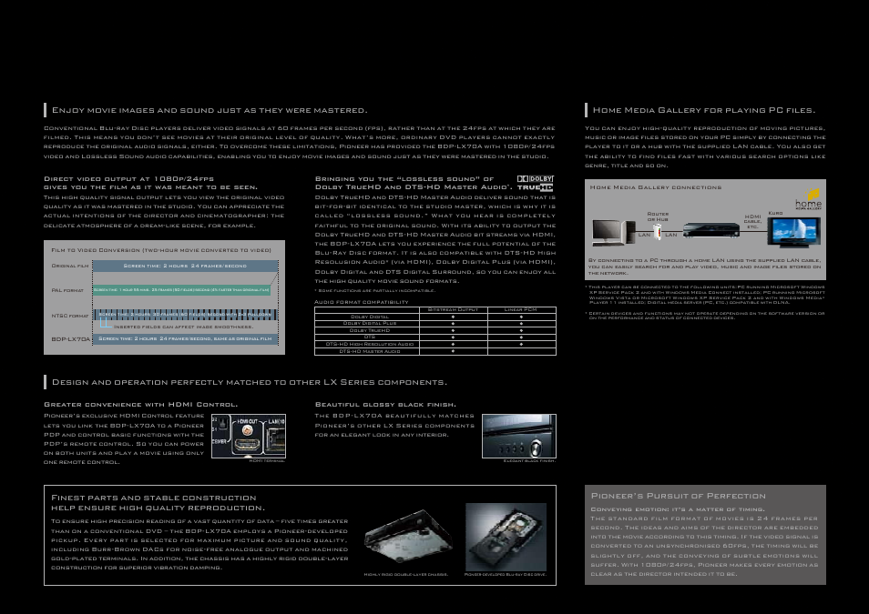 Blu-ray disc player, Pioneer’s pursuit of perfection | Pioneer PDP-LX608A User Manual | Page 5 / 20