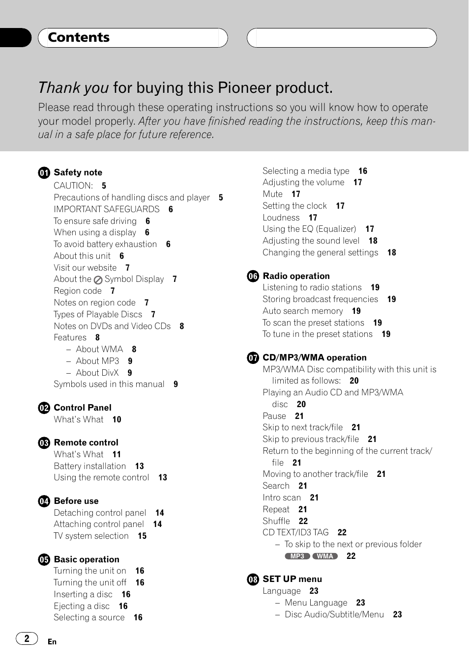 Pioneer DVH-3950MP User Manual | Page 2 / 154