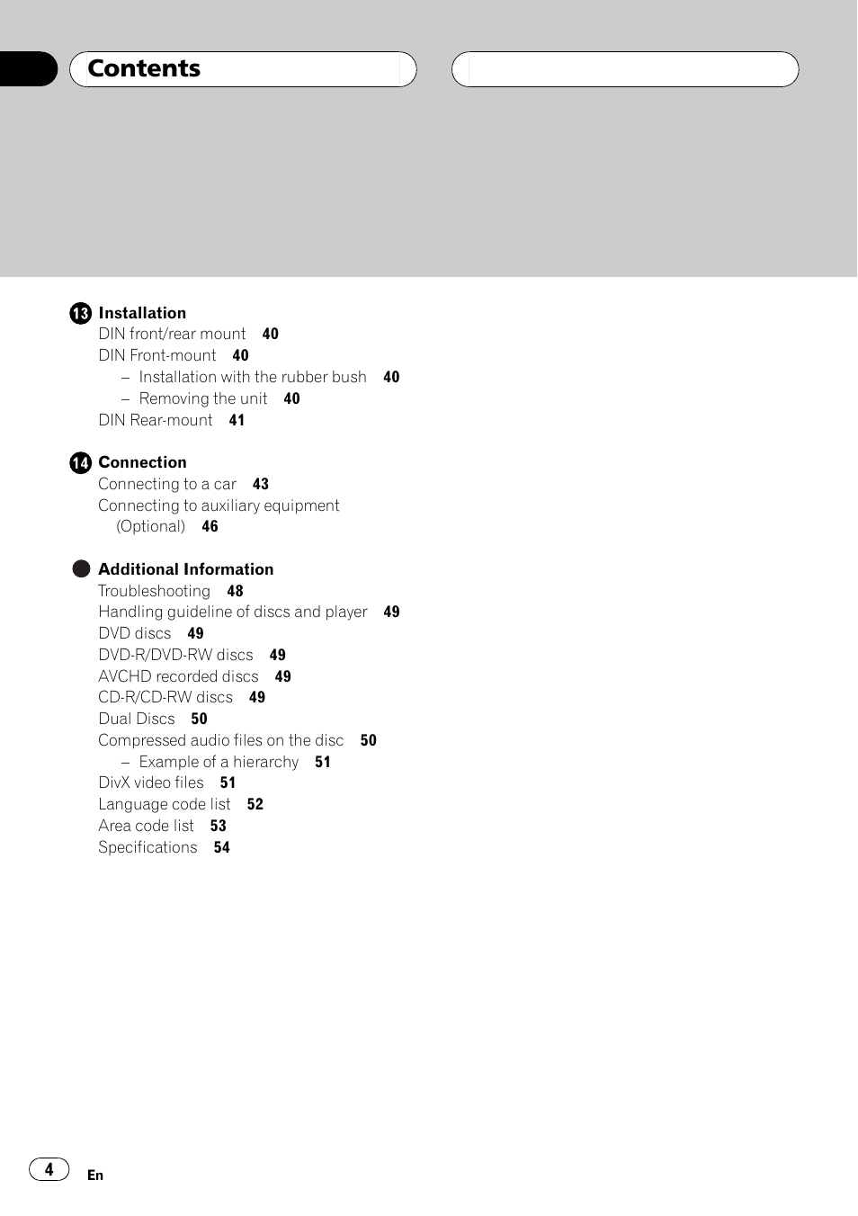 Pioneer DVH-3950MP User Manual | Page 4 / 154