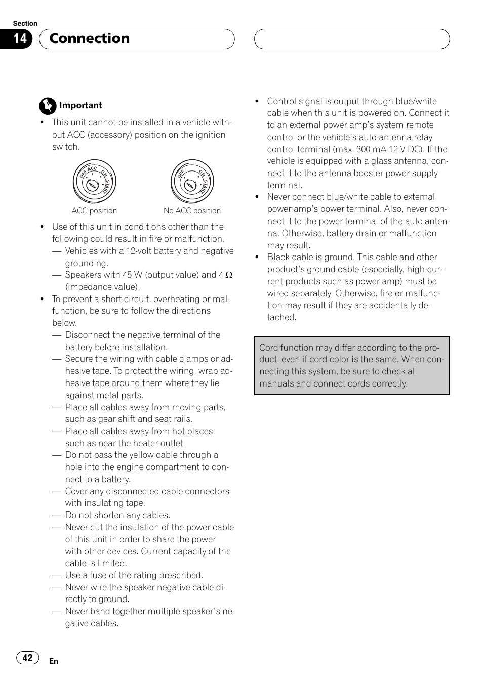 Connection | Pioneer DVH-3950MP User Manual | Page 42 / 154