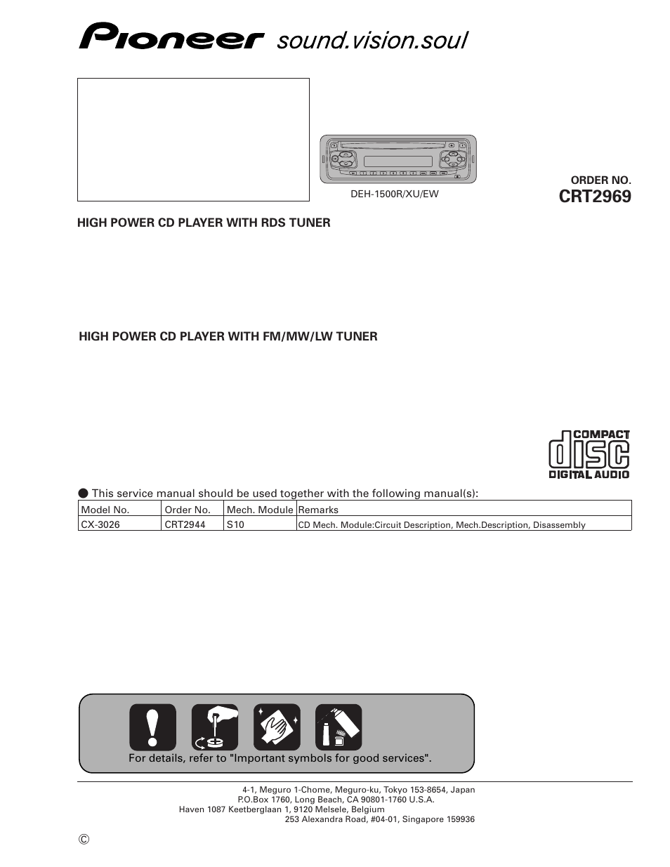 Pioneer DEH-1510XU/EE User Manual | 71 pages