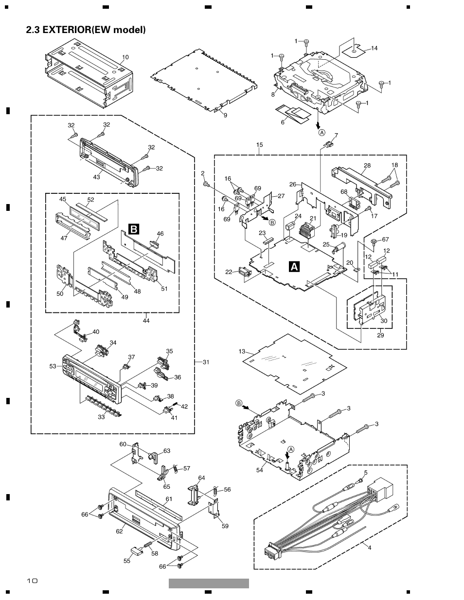 3 exterior(ew model) | Pioneer DEH-1510XU/EE User Manual | Page 10 / 71