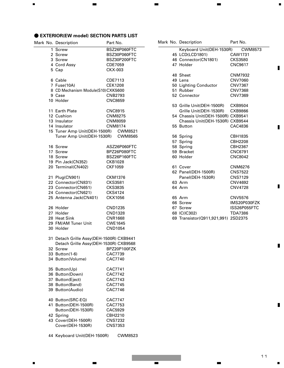 Pioneer DEH-1510XU/EE User Manual | Page 11 / 71