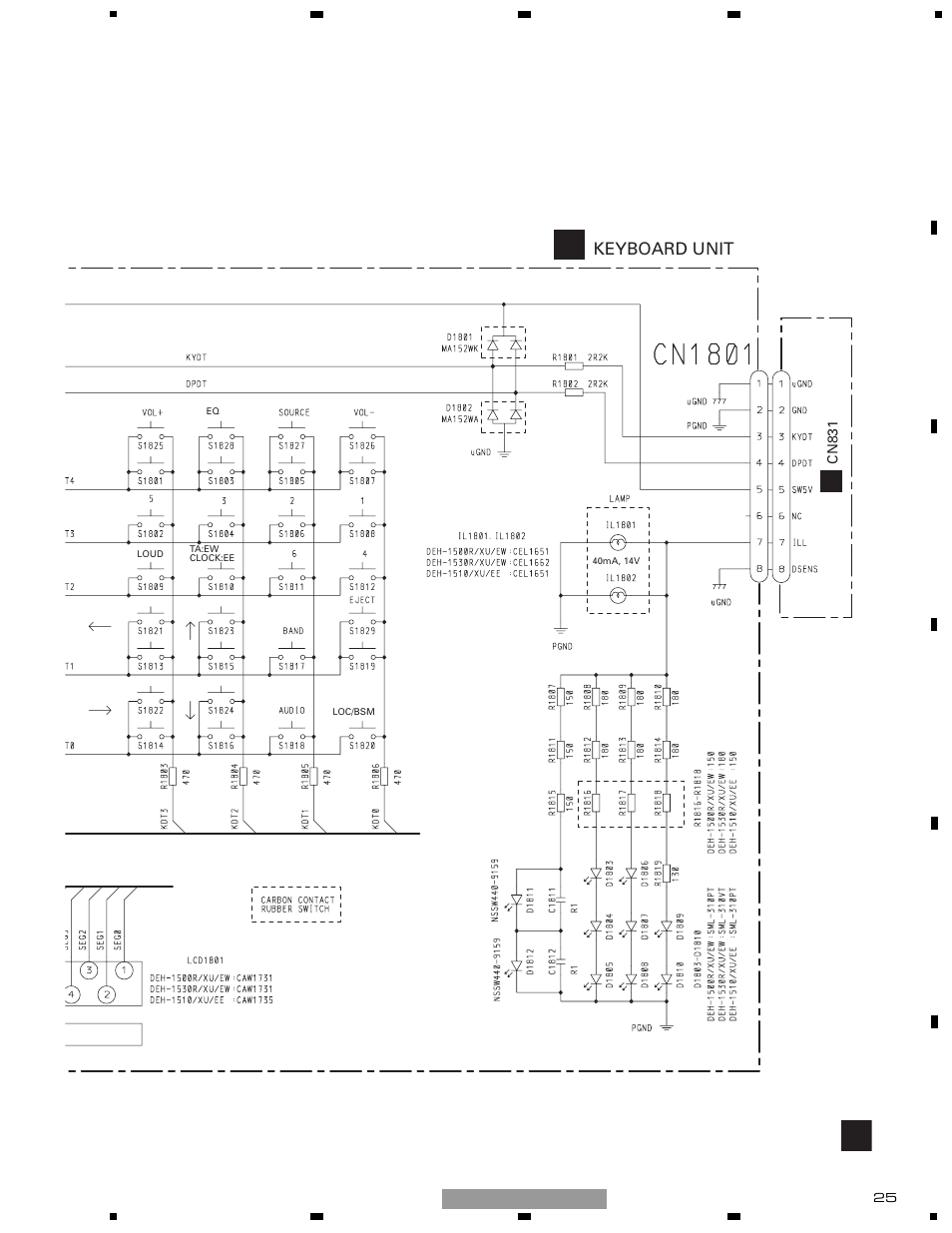 Keyboard unit | Pioneer DEH-1510XU/EE User Manual | Page 25 / 71