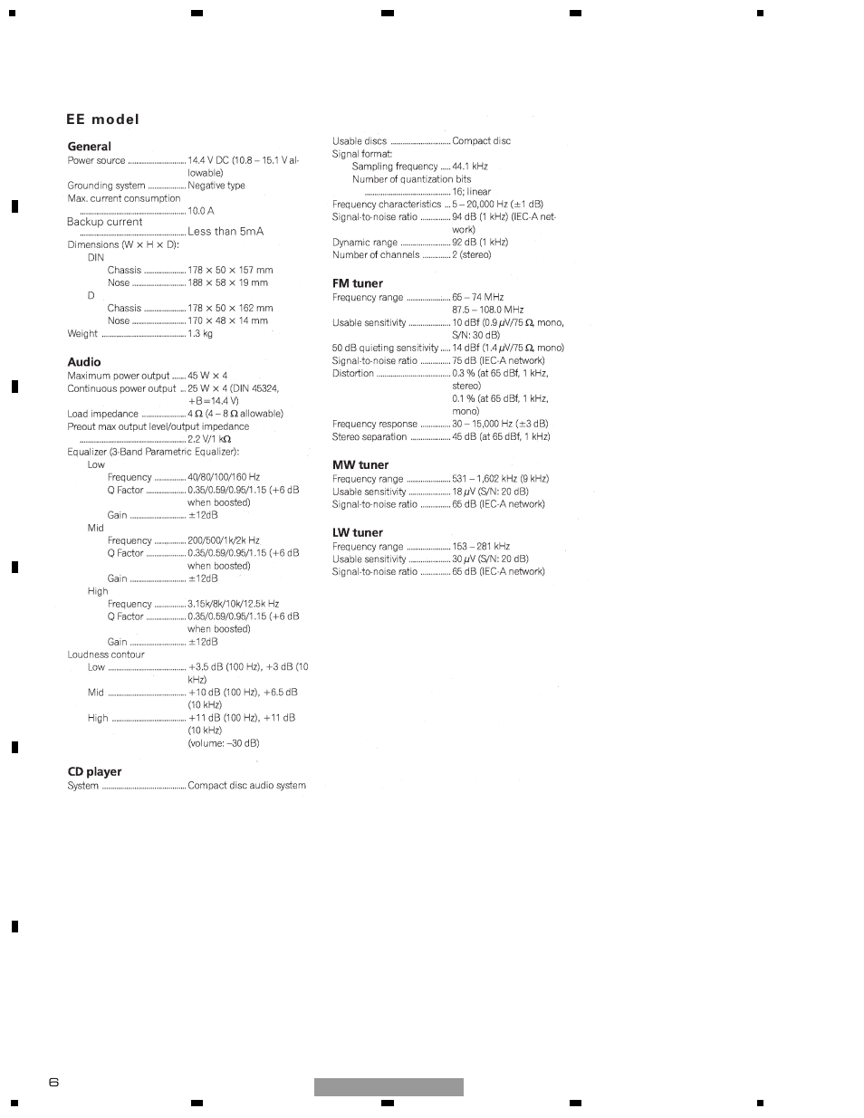 Pioneer DEH-1510XU/EE User Manual | Page 6 / 71