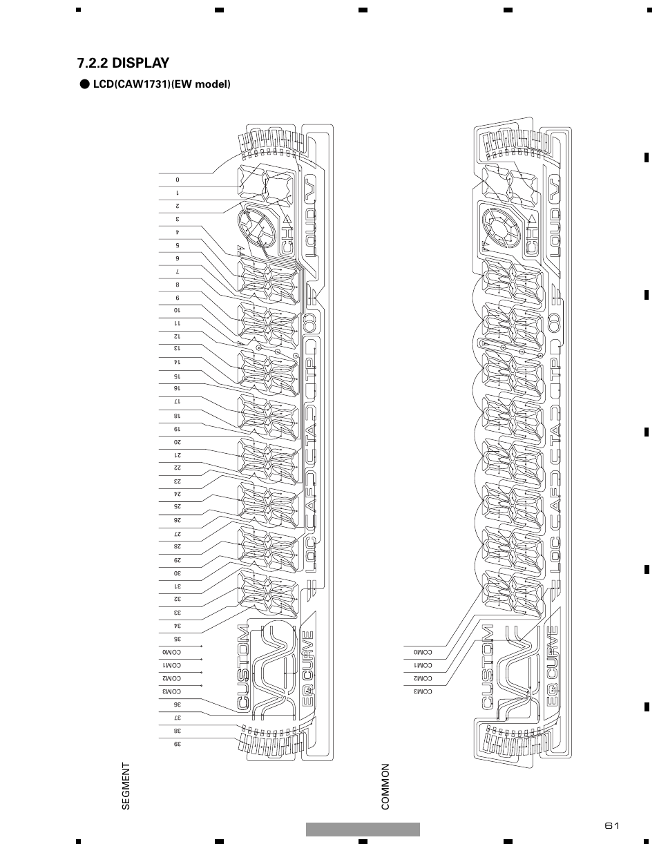 2 display, Lcd(caw1731)(ew model), Common segment | Pioneer DEH-1510XU/EE User Manual | Page 61 / 71