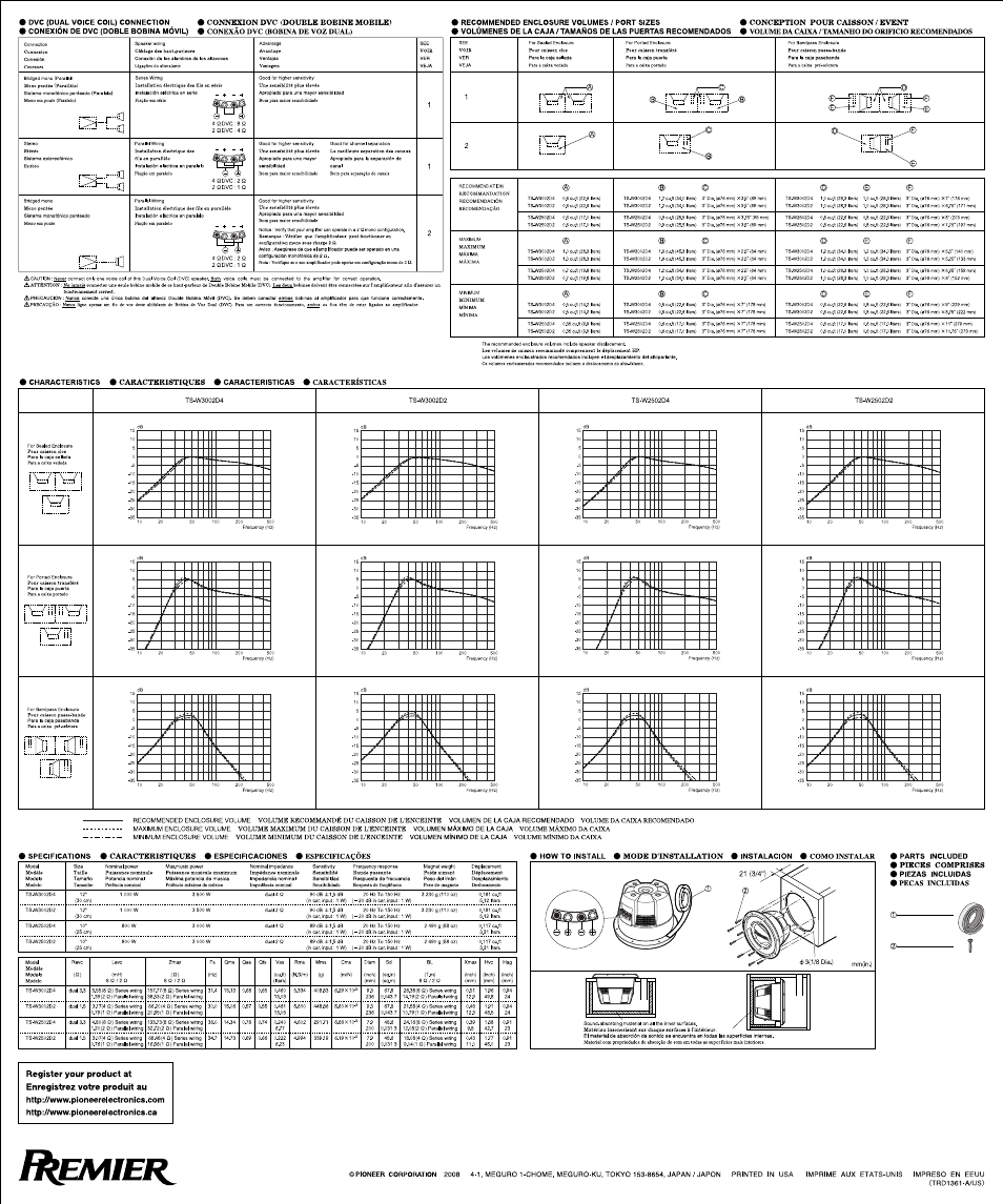 Impreso en eeuu <trd1361-a/us, J^rr"1 к, N—/ii i i | Pioneer PRIEMIER TS-W3002D4 User Manual | Page 2 / 2
