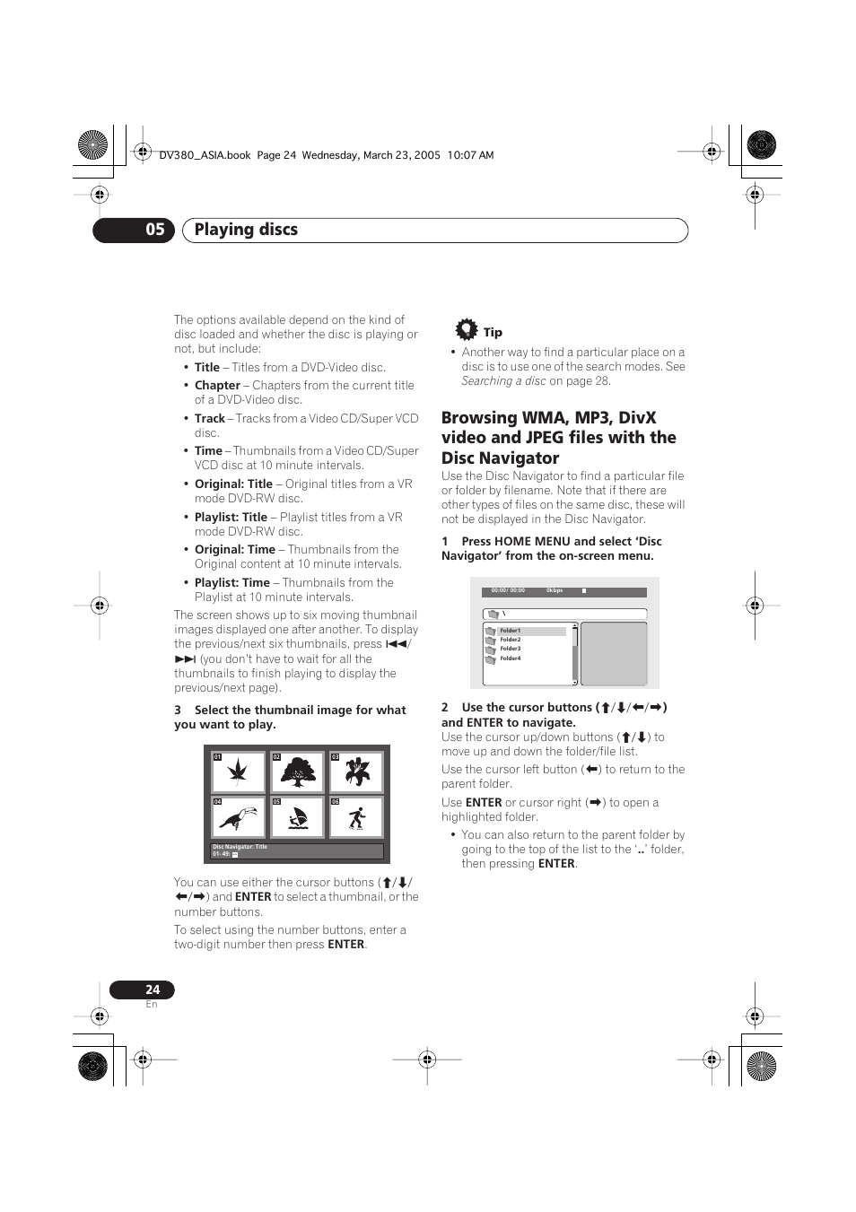 Playing discs 05 | Pioneer DV-380-S User Manual | Page 24 / 44