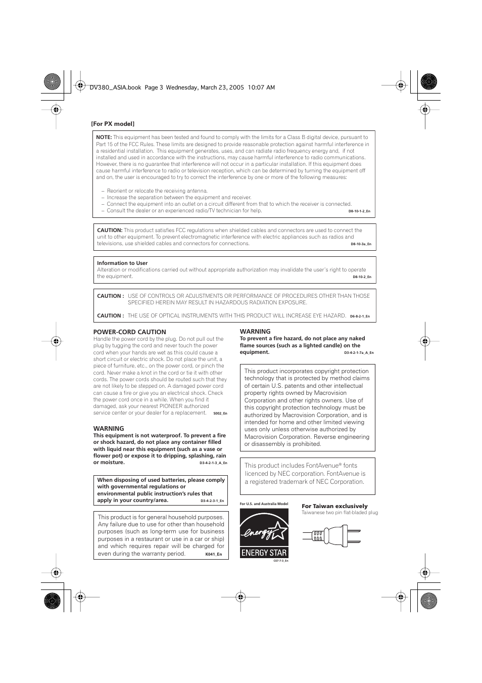 Pioneer DV-380-S User Manual | Page 3 / 44