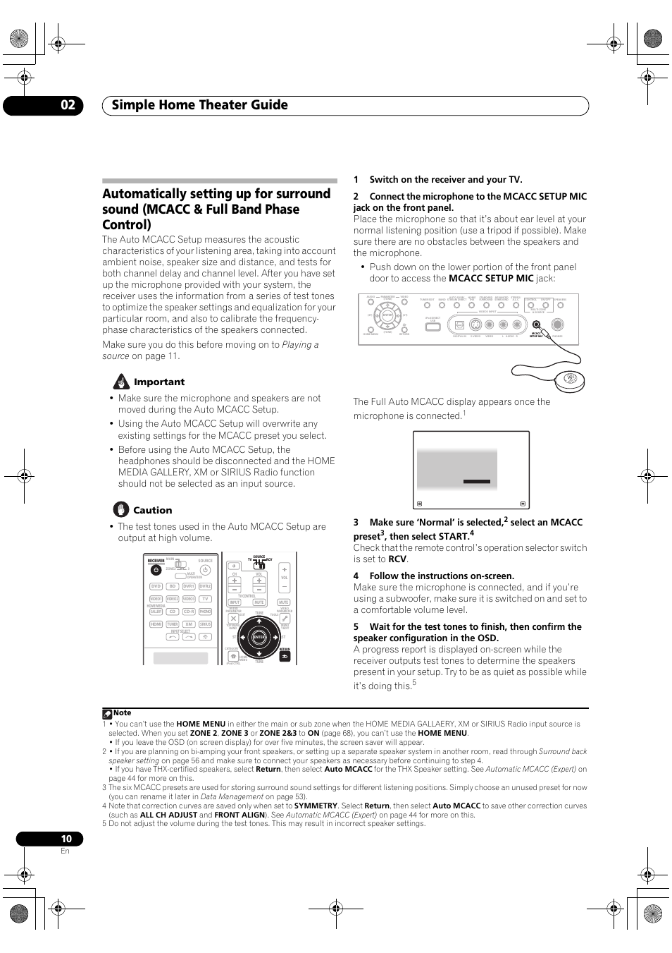 Simple home theater guide 02, 3make sure ‘normal’ is selected, Select an mcacc preset | Then select start | Pioneer Elite SC-07 User Manual | Page 10 / 138