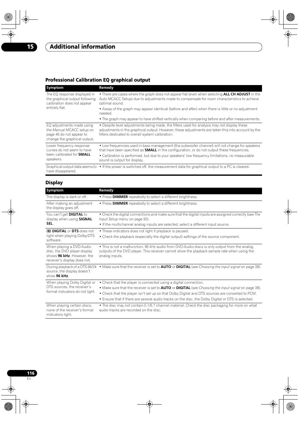 Additional information 15 | Pioneer Elite SC-07 User Manual | Page 116 / 138