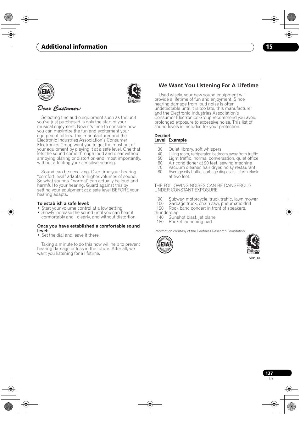 Additional information 15 | Pioneer Elite SC-07 User Manual | Page 137 / 138